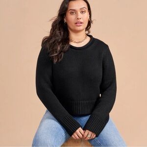 La Ligne Solid Mini Marina Sweater in Black size XS